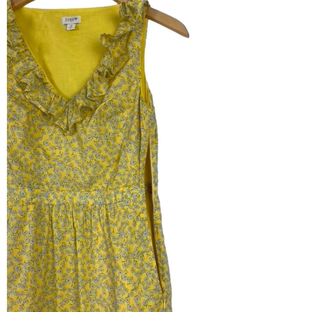 J. Crew Printed V-neck Ruffle Midi Dress